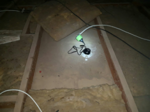Patchy insulation as result of downlight installation